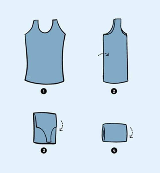 Hướng dẫn gấp áo hai dây, ba lỗ đơn giản